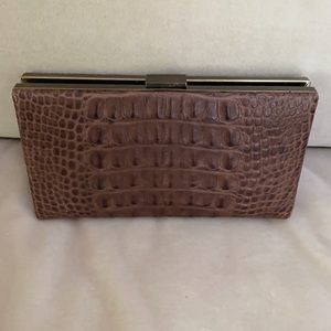 Brown crocodile clutch purse Banana Republic